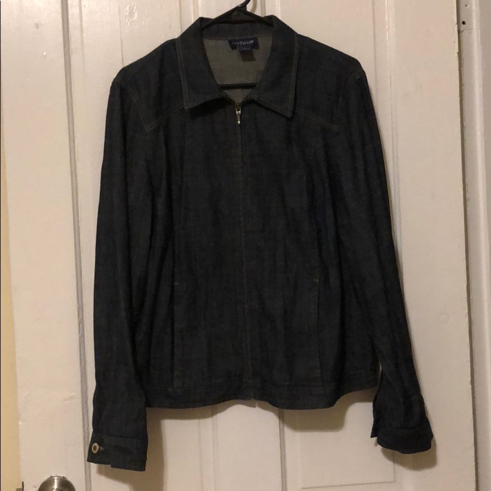 Ann Taylor Denim Full Zip Jacket - XL